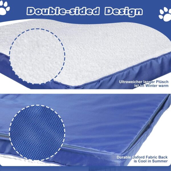 ZNM Dog Beds Large, Orthopedic Dog Crate Mattress with Washable Cover, Reversible Pet Bed Mat for Large Medium Dogs, Blue - Send 1 Lint Roller - Image 2