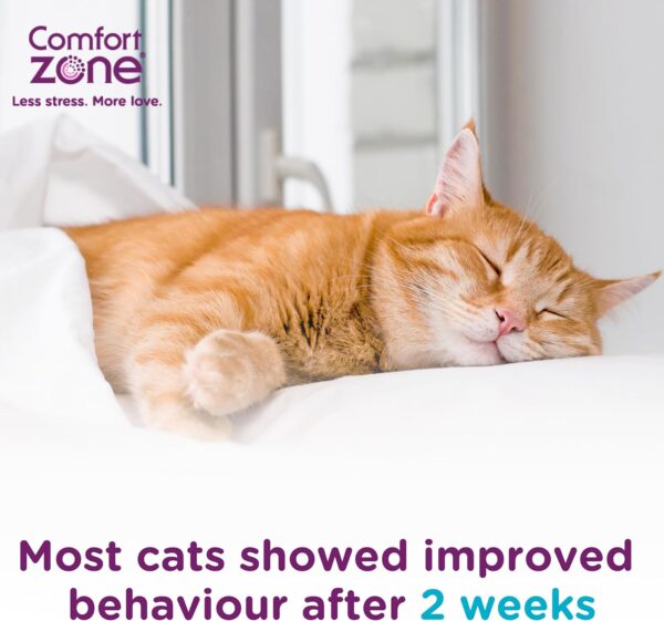 Comfort Zone Calming Pheromone Diffuser Starter Kit, for a Calm Single or Multi-Cat Home, Reduces Stress, Spraying, Scratching & Other Problematic Behaviours, 1 Diffuser & 1 Refill - Image 6