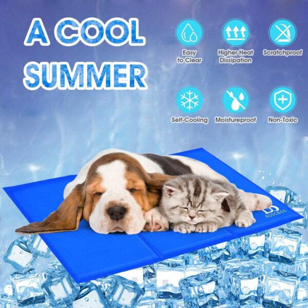 Bosceos Large Dog Cooling Mat, Scratch-proof Waterproof Activated Gel Cooling Pad for Dogs, Non-Toxic, Great Dog Accessories to Help Your Pet Stay Cool This Summer, Ideal for Home Travel, 90x50cm - Image 2