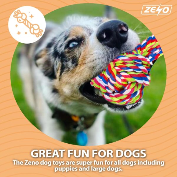 ZENO Dog Toys | Rope Chew Toys for Dogs | Strong Rope, Ball & Tug for Teething & Training | Puppy Teething Toys | 100% Natural Cotton | Great for Small, Medium & Large Puppies & Adults (18 Pack) - Image 5