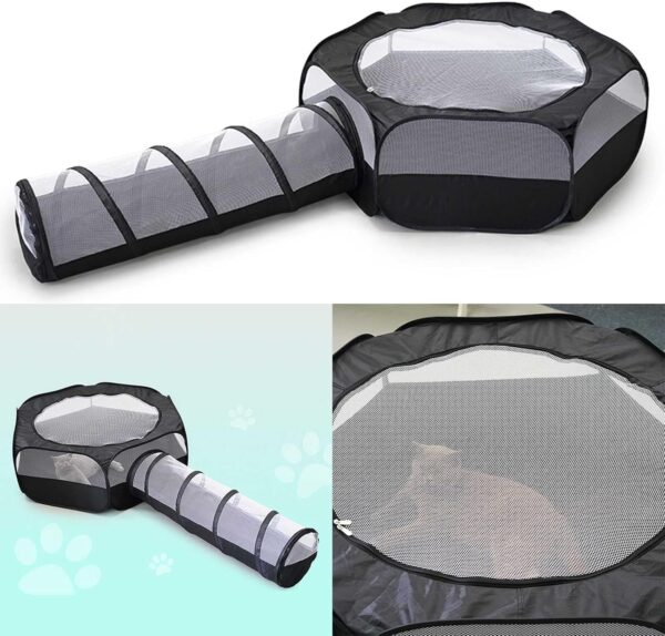 Cat Tunnel & Cube Toy For Small Pet Hideaway Tunnel Playtent Toy Durable Dog Sleeping Tunnel Playtent Cat Indoor Playpen Pet Playpen Foldable Pet Playpen Pet Supplies - Image 2