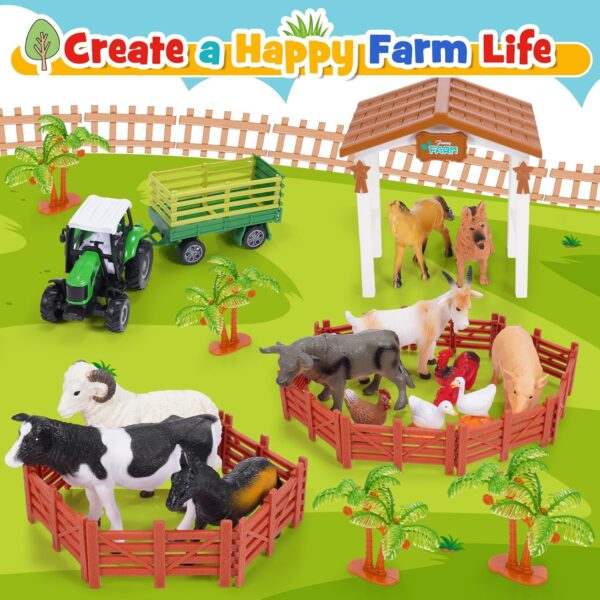 Veopoko 38 Pcs Kids Farm Animals Toys, Boys Girls Age 3 4 5 6 7 Year Old Gifts for 3-7 Year Old Girls Kids Toys for 3-7 Year Old Boys Girls Gifts Age 3-7 Educational Toys for Kids Animal Figures - Image 3