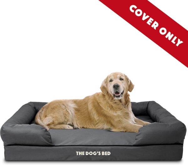 Replacement Outer Cover Only For The Dog's Bed Orthopaedic, Washable Oxford Fabric, XL Grey with Black Piping - Image 3