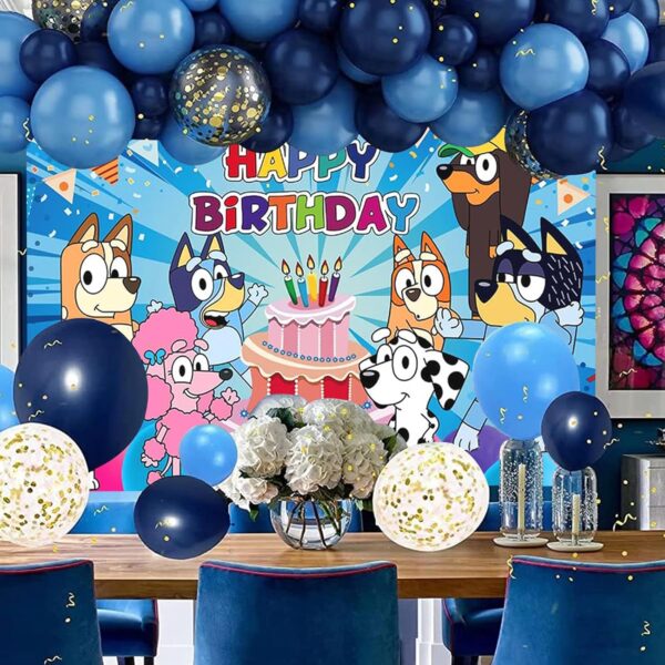 APDDHJ Blue Dog Backdrop 5x3FT Blue Dog Theme Birthday Backdrop Vinyl Photo Backdrop Decorations Blue Dog Birthday Party Supplies for Girls,Boys,Teens - Blue Dog - Image 5