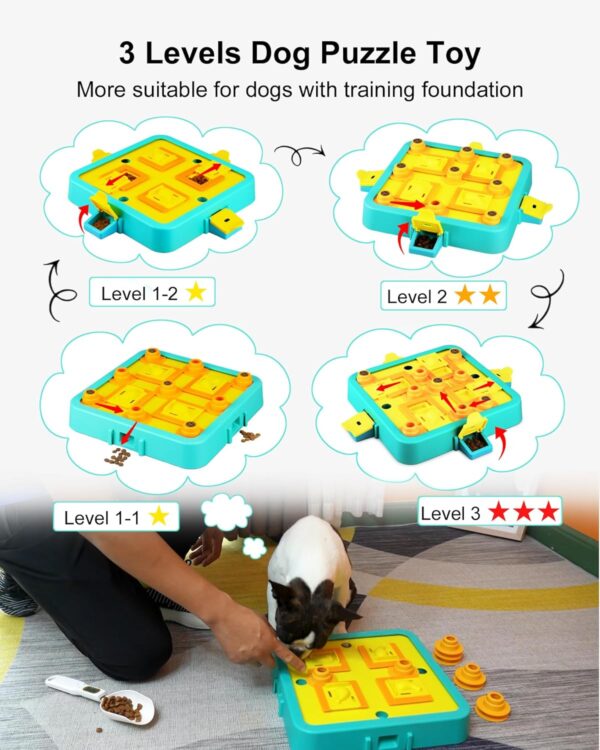 LACCEN Dog Puzzle Toys - Level 3 in 1 Interactive Dog Toy for IQ Training Reduce Boredom, Dog Treat Dispenser Toy Slow Feeder, Funny Brain Stimulating Games for Large Medium Small Dogs - Image 3