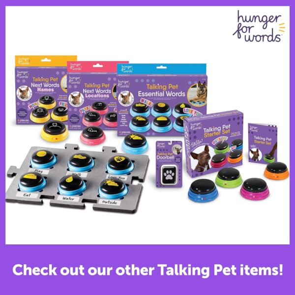 Hunger for Words Talking Pet Button Mat - 1 Piece Single Mat Holds Up to 6 Buttons, Talking Dog Button Mat, Talking Dog Button Storage, Pet Supplies, (Buttons Sold Separately) - Image 6