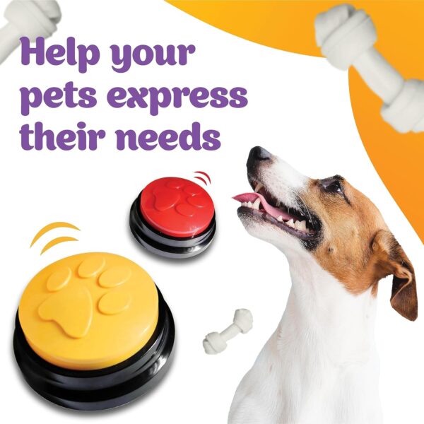 Dog Buttons for Communication and Training Pet Voice Recorder Device, Dog Buttons Talk Training, Pet Talking Training Answer Buzzer, 30 Second Record & Playback, Dog buttons for pet - Pack of 4 - Image 5