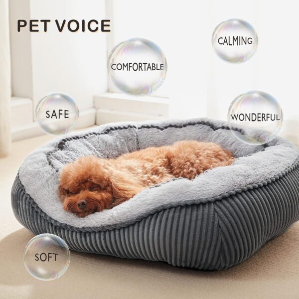 MIXJOY Small Dog Bed Washable(51x49cm), Super Soft Cosy Dog Beds Grey Pet Bed, Premium Grey Rectangle Puppy Bed for Small Medium Large Dogs, Ideal for Labrador, Chihuahua, Springer Spaniel, etc - Image 5