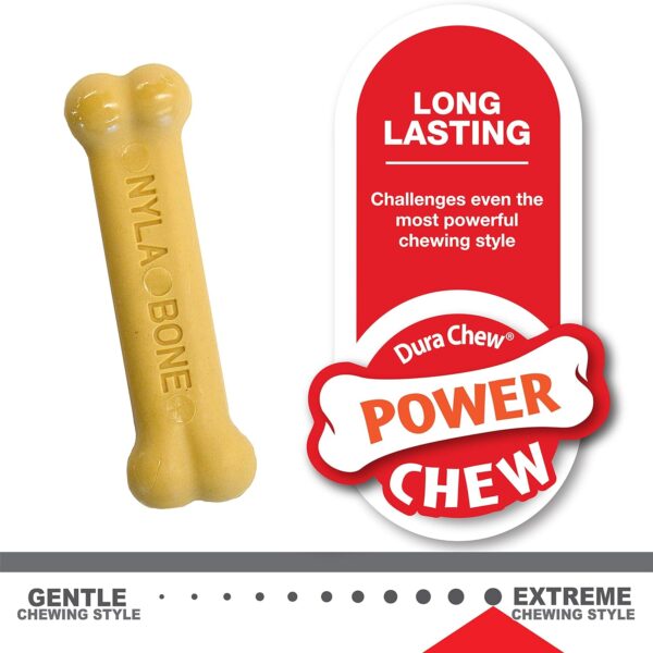 Nylabone Gentle Puppy Dog Teething Chew Toy Bones, Chicken/Peanut Butter Flavour, XS, for Puppies Up to 7kg (Twin Pack), for All Breed Sizes - Image 4