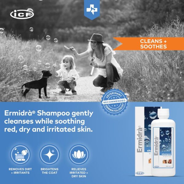 ICF | Ermidra Dog Shampoo For Itchy Skin Relief | Detangle Brittle Fur | Removes Bad Odours | Dog Shampoo And Conditioner For Pets With Sensitive Skin - Image 8