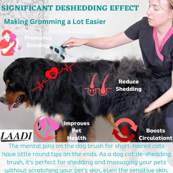 Laadi Deshedding Tool for Dogs and Cats - Reduces Shedding by Up to 95% in Less Than 10 Minutes—best Choice for Grooming and Deshedding Your Lovely Pets. Dog Brush Cat brush Horse Brush Rabbit Brush. - Image 7