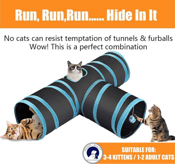 22 Pcs Cat Toys for Indoor Cats Adults Interactive Kitten Toys Cat Tunnel Mouse Feather Teaser Wand Spring Toy - Image 4