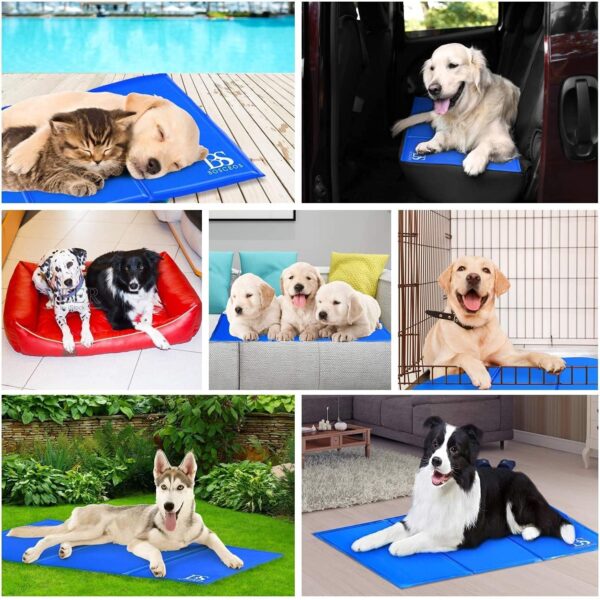 Bosceos Large Dog Cooling Mat, Scratch-proof Waterproof Activated Gel Cooling Pad for Dogs, Non-Toxic, Great Dog Accessories to Help Your Pet Stay Cool This Summer, Ideal for Home Travel, 90x50cm - Image 7