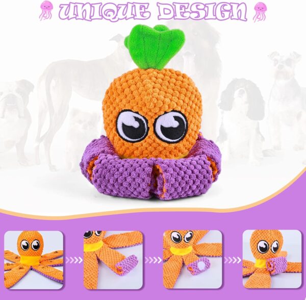 FWLWTWSS 2-in-1 Octopus & Carrot Interactive Dog Toys, Dog Snuffle Toy Dog Toys for Boredom Dog Stimulation Toys, Dog Puzzle Toy for Foraging Instinct Training Slow Feeding for Large Medium Small Dogs - Image 4