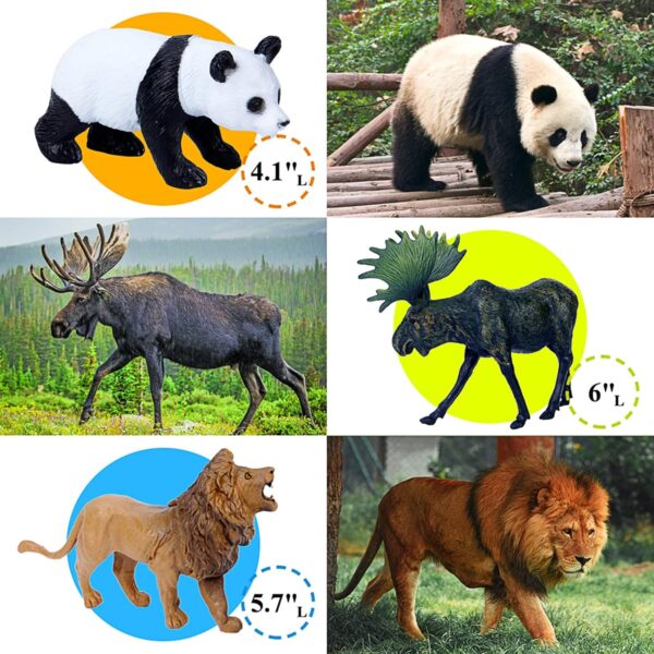 Safari Animal Toys Figures, 12 PCS Realistic Jumbo Wild Jungle Animals Figurines, Large African Zoo Animal Playset with Lion,Elephant,Giraffe, Plastic Animal Learning Toys for Kids Toddlers Boys Girls - Image 3