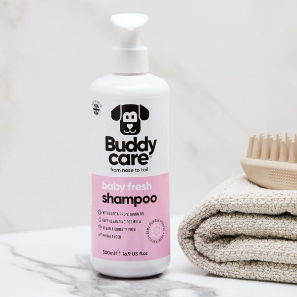 Baby Fresh Dog Shampoo by Buddycare | Deep Cleansing Shampoo for Dogs | Fresh Scented | With Aloe Vera and Pro Vitamin B5 (500ml) - Image 6