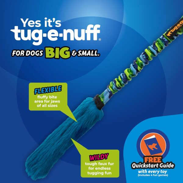 Tug-E-Nuff Bright Fauxtastic Durable Bungee Tug Toy for Dogs | For Interactive Dog Training & Dogs of all Ages | Artificial Fur Bungee Tug Toy | Made of Faux Fur | 3 Colour Patterns | Size 22.5 inches - Image 6