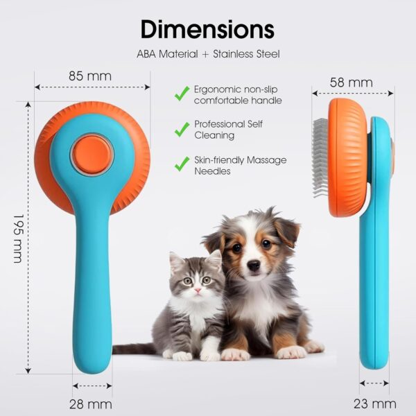 Revolex Cat Dog Brush for Grooming, Slicker Dog Brush for Shedding, Self-Cleaning Comb for Short and Long Haired Cats/Dogs Tangled Deshedding Hair Remover Tool, Pet Hair Brush with Button - Image 7