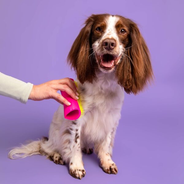 Tangle Teezer | Pet Teezer | Detangling and Dog Grooming Brush | Dry Brush or Dog Bath Brush | Pink & Yellow - Image 5