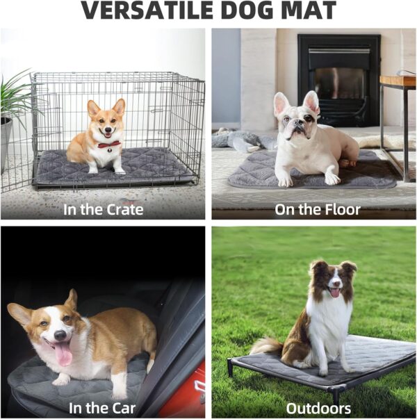 Dog Crate Bed Mat Washable Dog Crate Mattress Small Puppy Bed Pet Cushion 22inch Cat Bed for Indoor Cats Soft Puppy Cage Bed Flat Cat Bedding Grey Dog Bed Mattress Medium Anti Slip 56x33cm S - Image 5