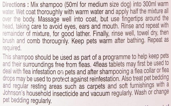 Johnsons Dog Flea Cleansing Shampoo 200ml - Image 4