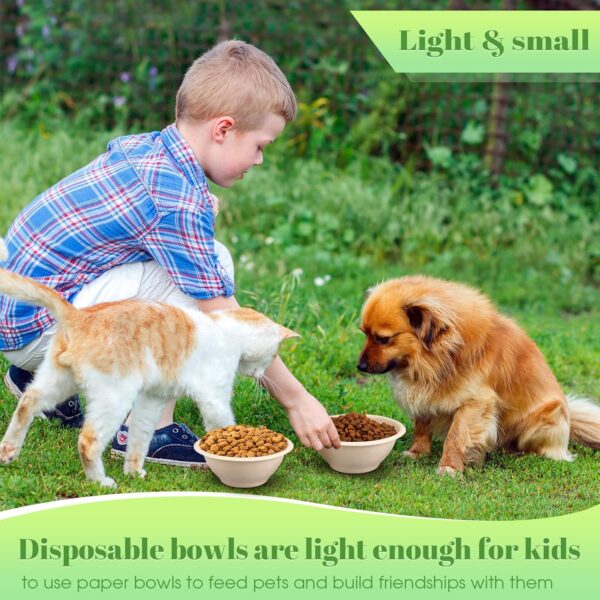 200 Pcs Disposable Pet Bowls Dog Food Bowls Travel Cat Bowls Bulk for Small Dogs Puppy Cat Food Dish Safe Paper Bowls 8 oz Container for Outdoor Small Animal Feeding and Watering Supplies - Image 6