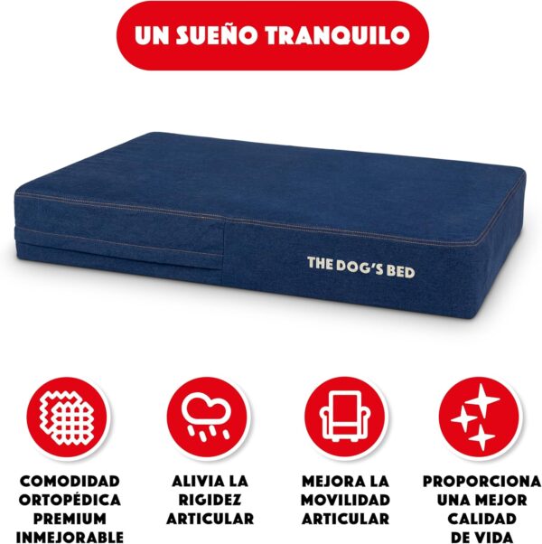 The Dog’s Bed Orthopaedic Dog Bed Large Blue Denim, Waterproof Memory Foam Dog Bed - Image 2