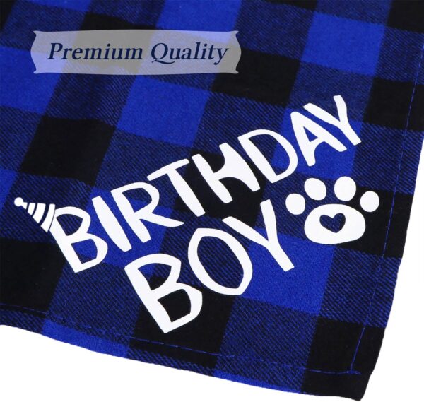 STMK Dog Birthday Party Supplies, Multi Size Dog Birthday Hat Dog Birthday Bandana Boy Bow Tie Birthday Numbers for Medium Large Dogs Pets (Large, Blue) - Image 6