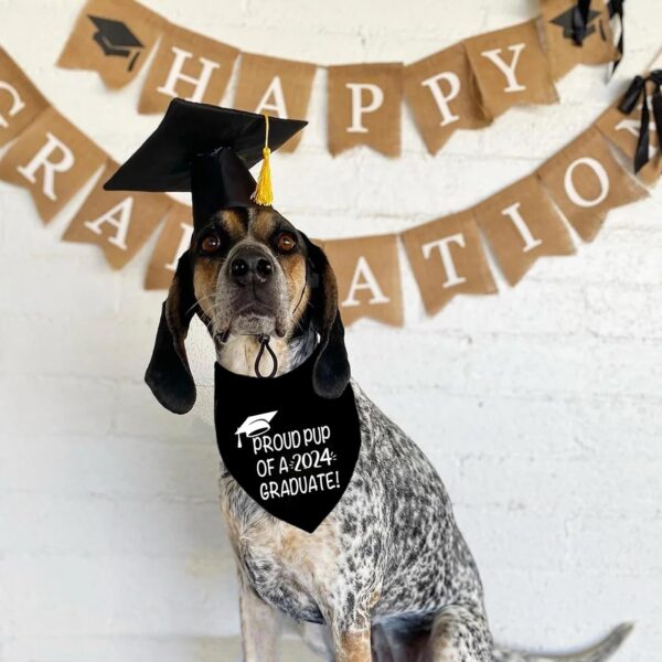 Dog Graduation Bandana and Dog Graduation Cap with 2023 Black Tassel Graduation Dog Cap Bandana Outfits Costumes for Dog Graduation Gift Supplies (One Size, Proud Pup of A Grad) - Image 5