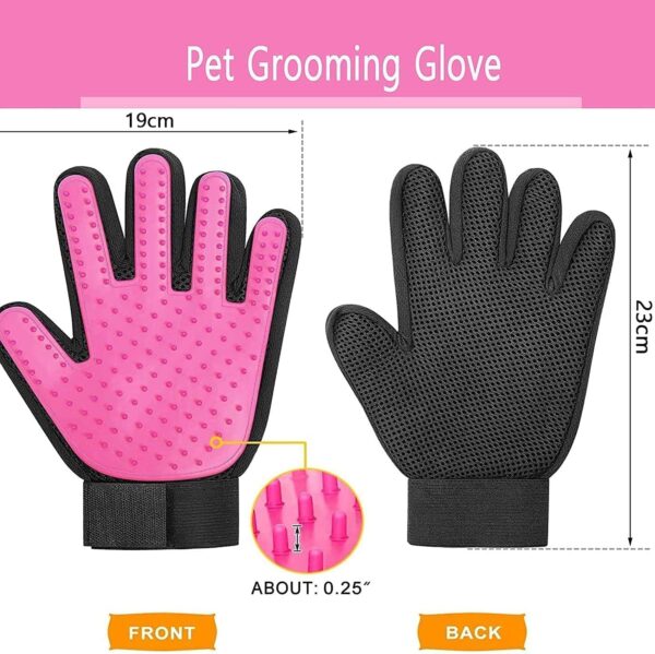 [Upgrade] Pet Dog Cat Grooming Glove,Gentle Deshedding Brush Glove,Efficient Pet Hair Remover Mitt,Massage Tool with Enhanced Five Finger Design,for Dogs,Cats,Rabbits,Horses with Long/Short Fur,1 Pair - Image 2