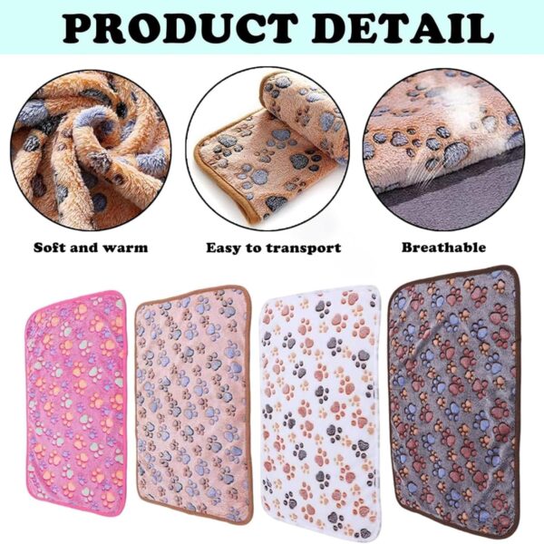 YSBCNK Washable Dog Blanket Small - 40x60cm Waterproof Blanket for Puppy and Medium Cats, Patterned Pet Throw Blankets Protect Bed and Couch Sofa with Soft Plush, Washable, Warm And Cozy Pet Blankets - Image 3