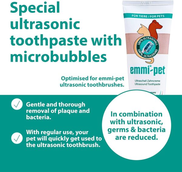 emmi-pet 2.0 Dental Care Set for Dogs & Cats - Silent & without Scrubbing, Ultrasonic Dog Toothbrush and Toothpaste, Fights Tartar, Bad Breath & Gingivitis - Image 4