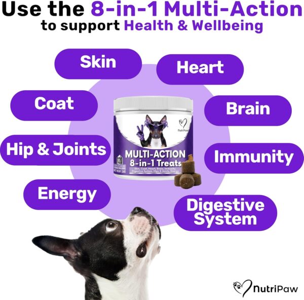 NutriPaw 8-in-1 Multi-Vitamin Treats For Dogs - Brain, Heart, Skin, Coat, Immunity, Digestion, Joints & Energy - Perfect for Small, Medium and Large Dogs - Image 2