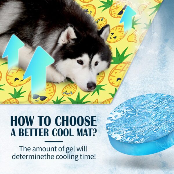 Dog Cool Mat, Dogs Self Cooling Gel Mat Pads Pet Cool Beds (Medium (50x65cm), pineapple cooling mat) - Image 4