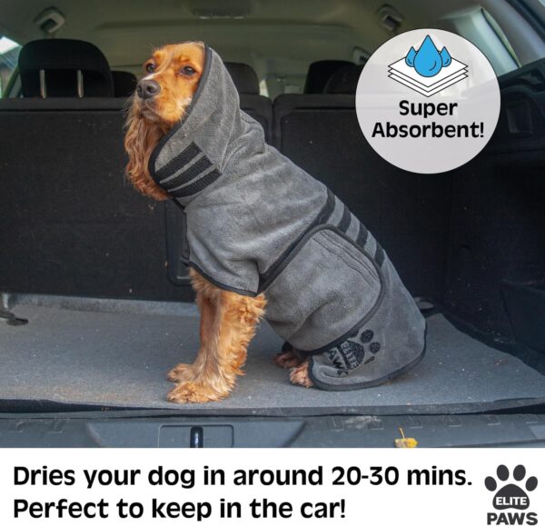 Elite Paws® UK: Luxury Microfibre Dog Drying Coat: All-Season Thick Robe, Dries Pets in About 20-30 Mins, Ultra Absorbent, Super Soft, For Bath, Grooming, Travel, Puppy & Adult, Machine Wash (XL) - Image 2