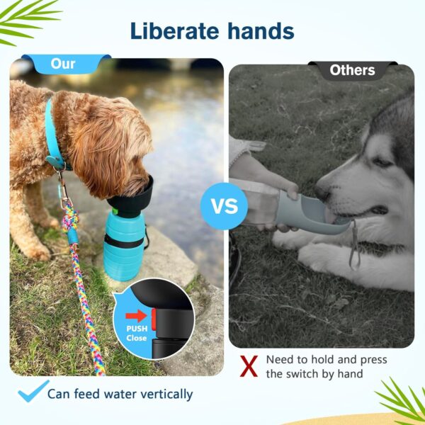 Pecute Dog Water Bottle 650ml, Portable Puppy Drinking Bottles Leak Proof Pet Travel Bottle, Lightweight Water Dispenser Bowl for Outdoor Walks Trips Hikes Travels - Image 6