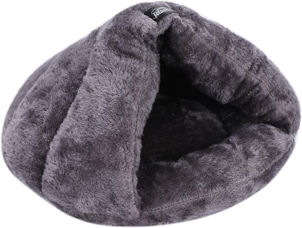 Soft Indoor Pet Bed Sofa 2 in 1 Pet Nest Portable Cat Puppy Sleeping Bag Bed Carpets Foldable Pet Cave Half Covered Slipper Shape Bed Cave House Thermal Warmer Winter Cozy Bed Hut(less than 4.5 lb) - Image 3