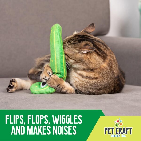 Pet Craft Supply Wiggle Pickle and Shimmy Shark Flipper Flopper Interactive Electric Realistic Flopping Wiggling Moving Fish Potent Catnip and Silvervine Cat Toy, Multi (8727) for All Breed Sizes. - Image 4