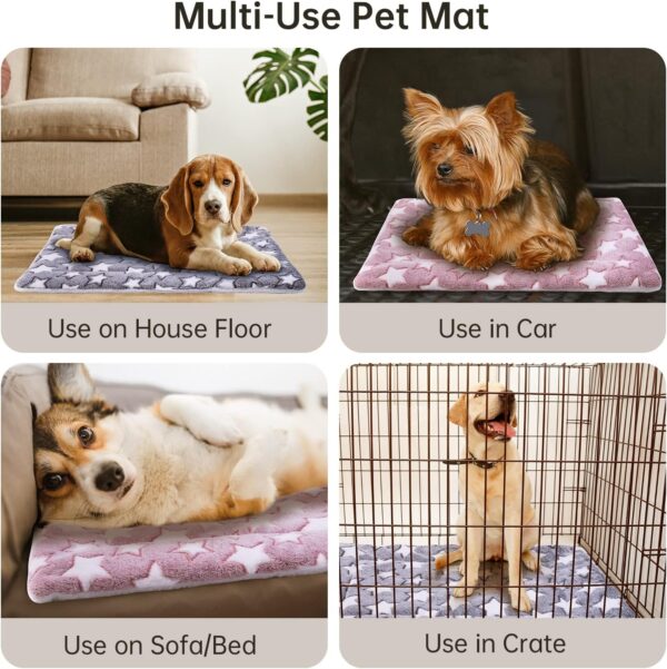 MICOOYO 2Pcs Dog Crate Bed Mattress - Fleece Pet Cushion Bed Mat, Washable Cat Cushion Pad for Small Dog Cat Puppy (S) - Image 4