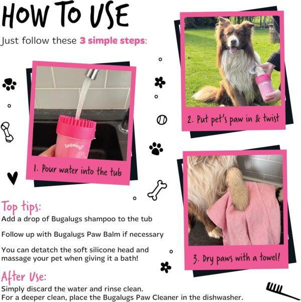 BUGALUGS Dog Paw Cleaner Paw Washers For Dogs. A Portable Dog Shower Paw Cleaner For Dogs & Cats. Dog Foot Washer is an Essential Dog Paw Washer Dog Walking Accessories (Large) - Image 5