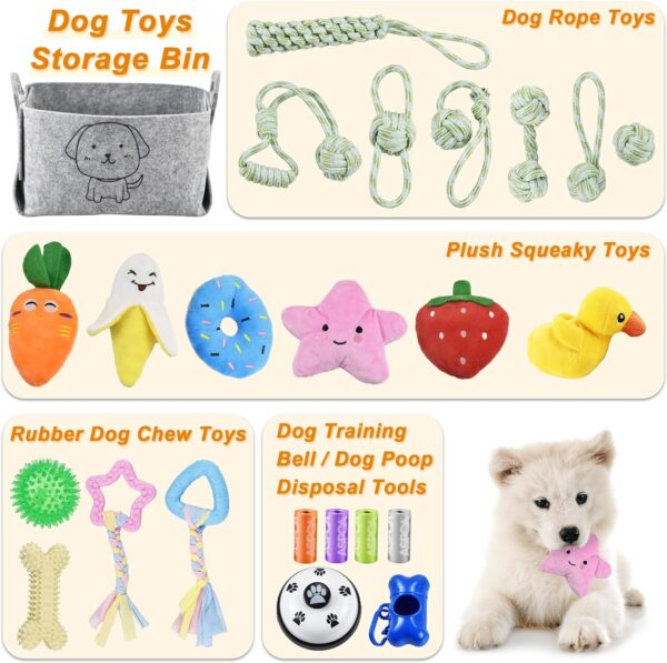 Ousiya 24 PACK Puppy Toys Set, Small Dog Toys Puppy Teething Toys with A Storage Box, Puppy Rope Toy Puppy Chew Toy Dog Toys for Small and Medium Dogs Playing and Training - Image 2