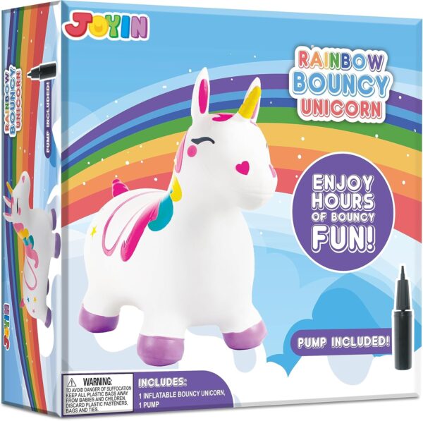 JOYIN Animal Hopper for Kids,Unicorn Bouncy Horse Hopper for Toddlers,Space Hopper with Hand Pump,Ride on Jumping Toys for Birthday Gift,Inflatable Hopper,Indoors Outdoors - Image 7