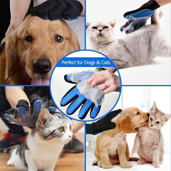 USION Pet Dog Cat Grooming Glove 2 Pack,[Upgraded 259 Pins] Pet Hair Remover Mitt Massage Deshedding Glove Brush with Longer Tips for Long Short Fur Dogs Cats Rabbits Horses and More(LEFT & RIGHT) - Image 6