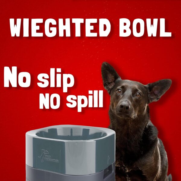 PET WEIGHTER Raised Dog Bowl For Large Dogs - Elevavated Dog and cat Bowl For Food and Water– Non-Slip, Splash Free, Fillable and Easy Clean Dog Water Bowl(Large, Platinum Grey) - Image 2