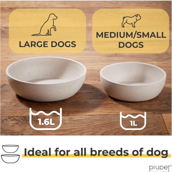 PiuPet® Dog Bowl I 2X 1,6L I Beige I Dishwasher Safe I 21,5cm Diameter I Large Dog Bowls I Dog Water Bowl I Dog Food Bowl | Feeding & Watering Supplies for Dogs | Large and Small Dog Bowl - Image 3