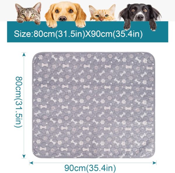 LENAUQ Puppy Pads, 2 Pack Washable Dog Pee Pads Pet Puppy Training Supplies Pads, 80 X 90cm Non-Slip Super Absorbing Whelping Pads for Dog Housebreaking Supplies - Grey - Image 3