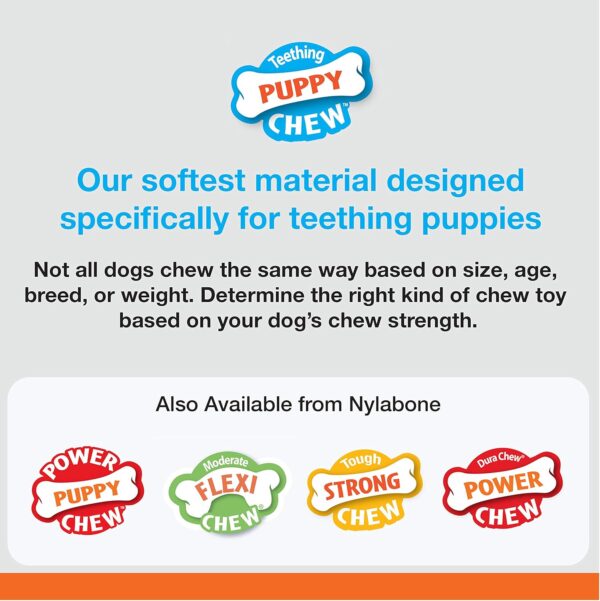 Nylabone Gentle Puppy Dog Teething Chew Toy Bone, Chicken Flavour, Small, for Puppies Up to 11 kg - Image 3