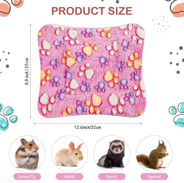 4 Pack Ultra Soft Dog Cat Bed Mat with Cute Prints Reversible Fleece Dog Crate Kennel Pad Cozy Washable Thickened Hamster Guinea Pig Bed Pet Bed Mat for Small Animals (Vivid Color, 12.6 x 9.8 Inches) - Image 2