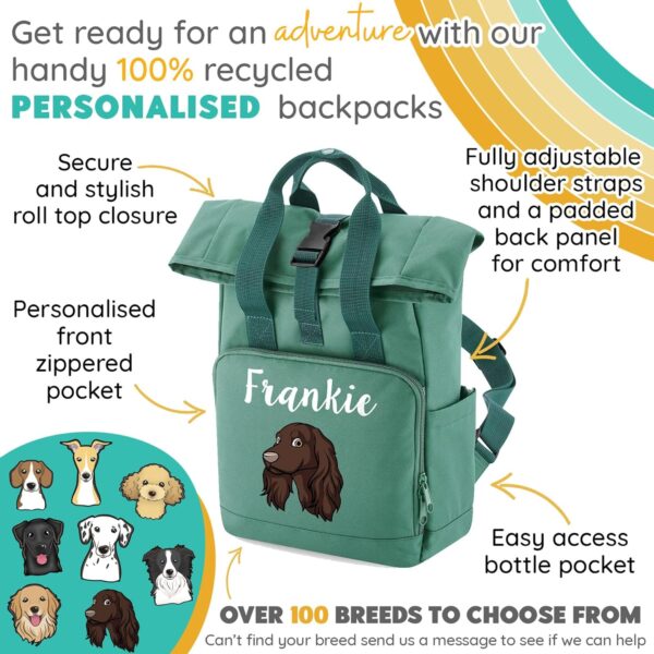 Spoilt Rotten Pets Any Breed Dog Rucksack Backpack Custom Personalised With Dog Name & Choice Of Dog Breed Design Pet Accessories Bag, Overnight, Holiday, Walking, - Image 4