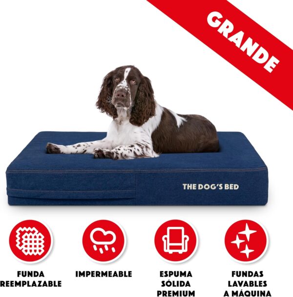 The Dog’s Bed Orthopaedic Dog Bed Large Blue Denim, Waterproof Memory Foam Dog Bed - Image 6